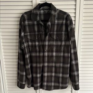 Black and White Plaid Button-Up Shirt